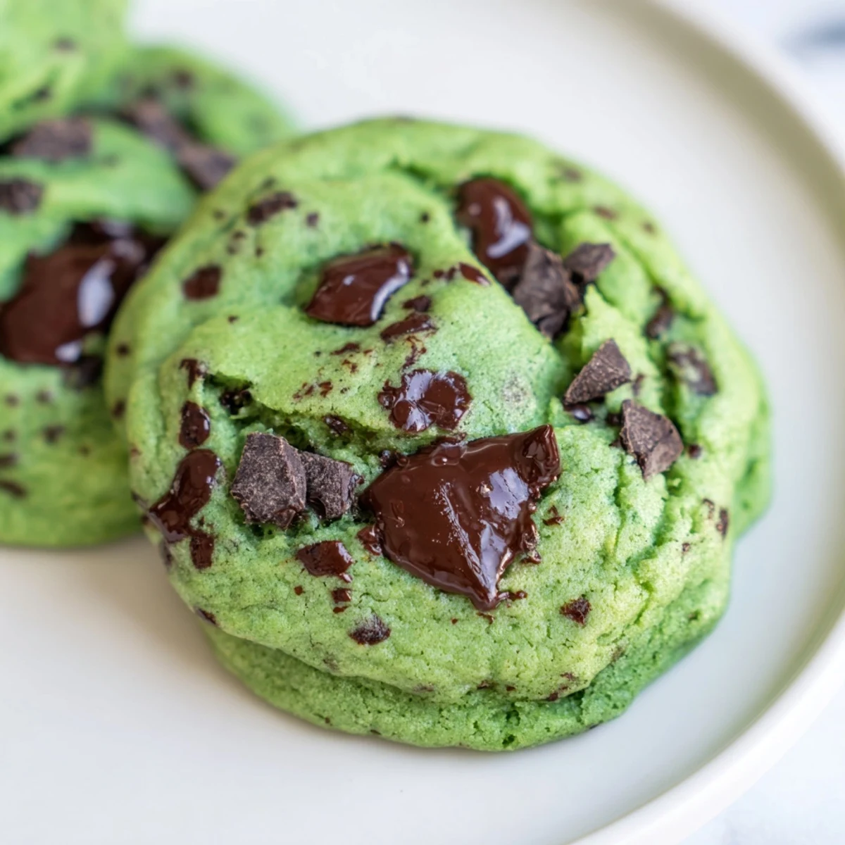 Mint Chip Cookies Green Dough