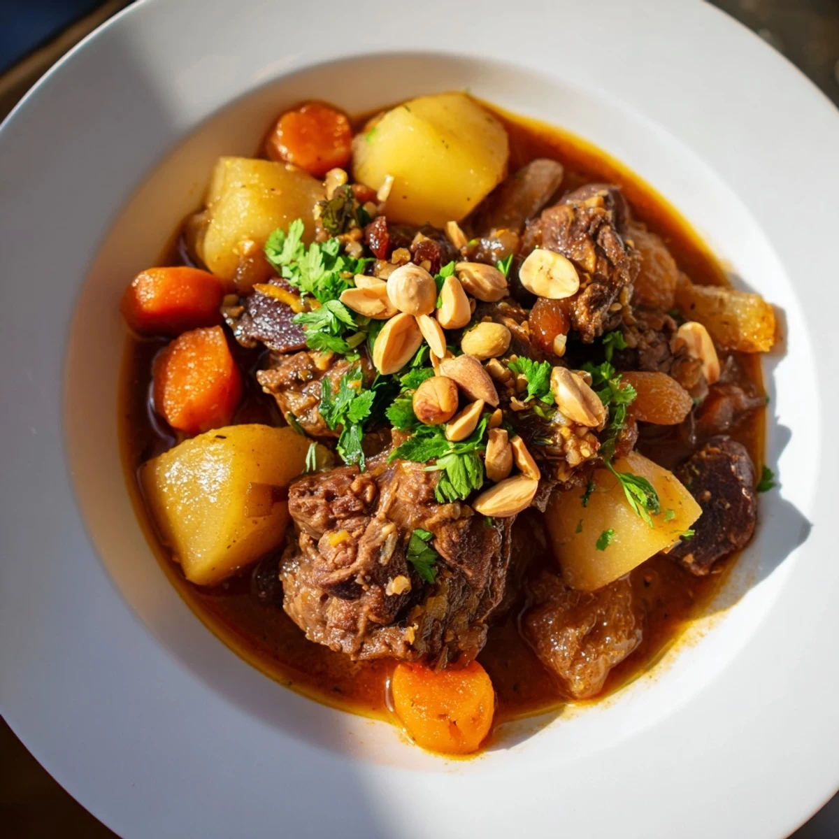 Tender chunks of lamb shoulder slow-cooked with aromatic spices in this Slow Cooker Moroccan Lamb Tagine.