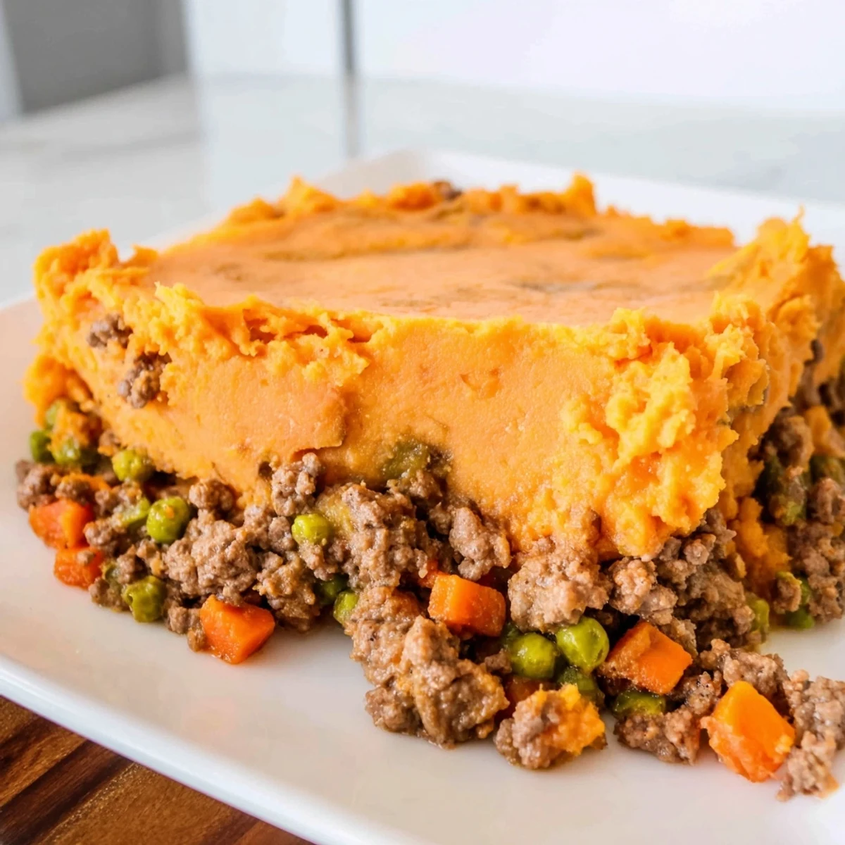 Serve Beef Shepherds Pie with Sweet Potato Topping with a fresh green salad for a comforting weeknight family dinner.