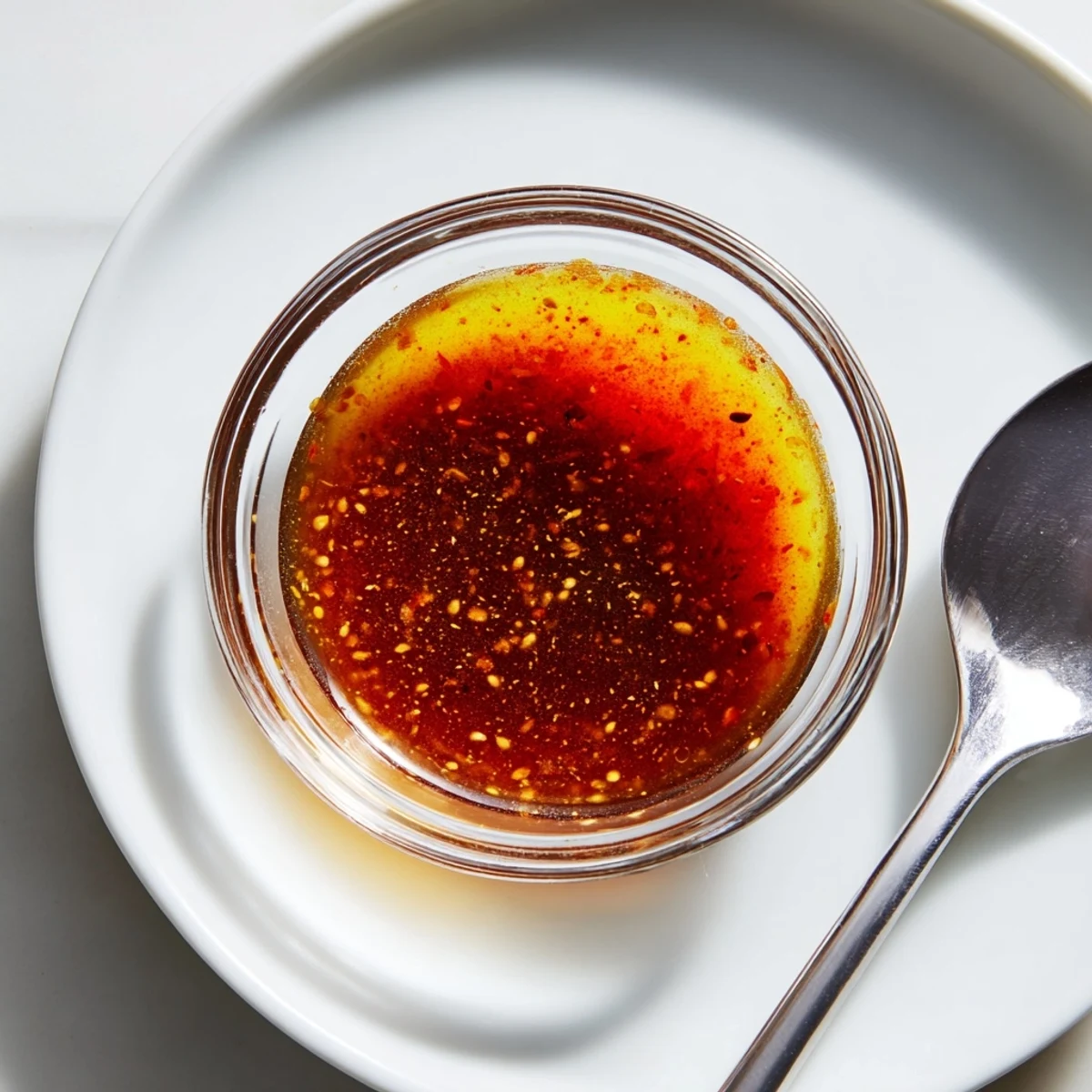 A jar of Best Asian Coleslaw Dressing with sesame seeds and ginger beside fresh slaw ingredients.