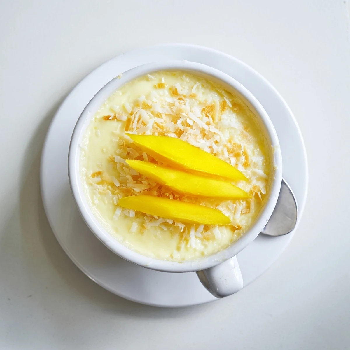 Silky Thai coconut custard steamed in ramekins with wobbly center and golden surface