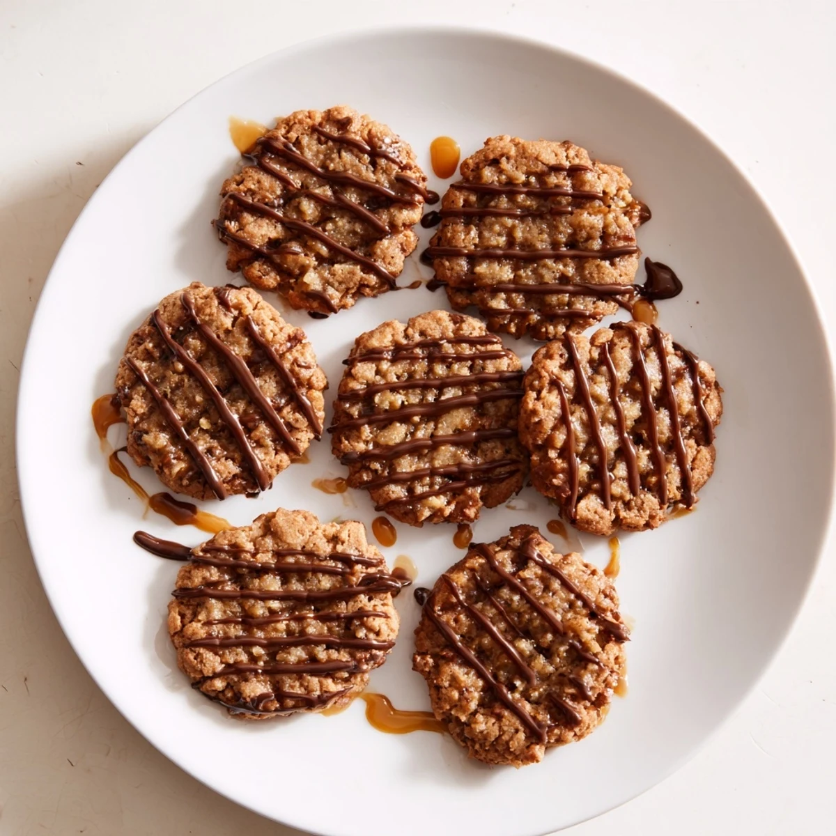 Soft chewy sticky toffee pudding cookies topped with glossy brown sugar toffee glaze