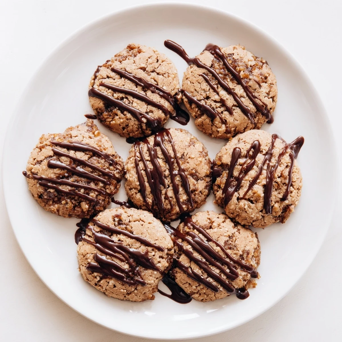 Batch of homemade sticky toffee pudding cookies with sweet date pieces and caramel dripping