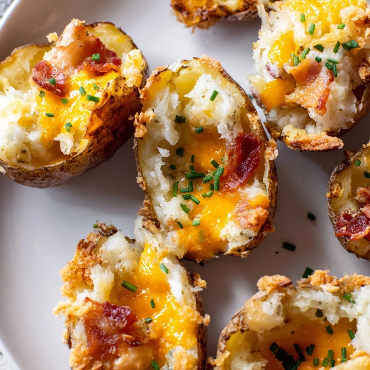 Irish Potato Bites arranged on a platter showcasing fluffy centers and buttery golden skins