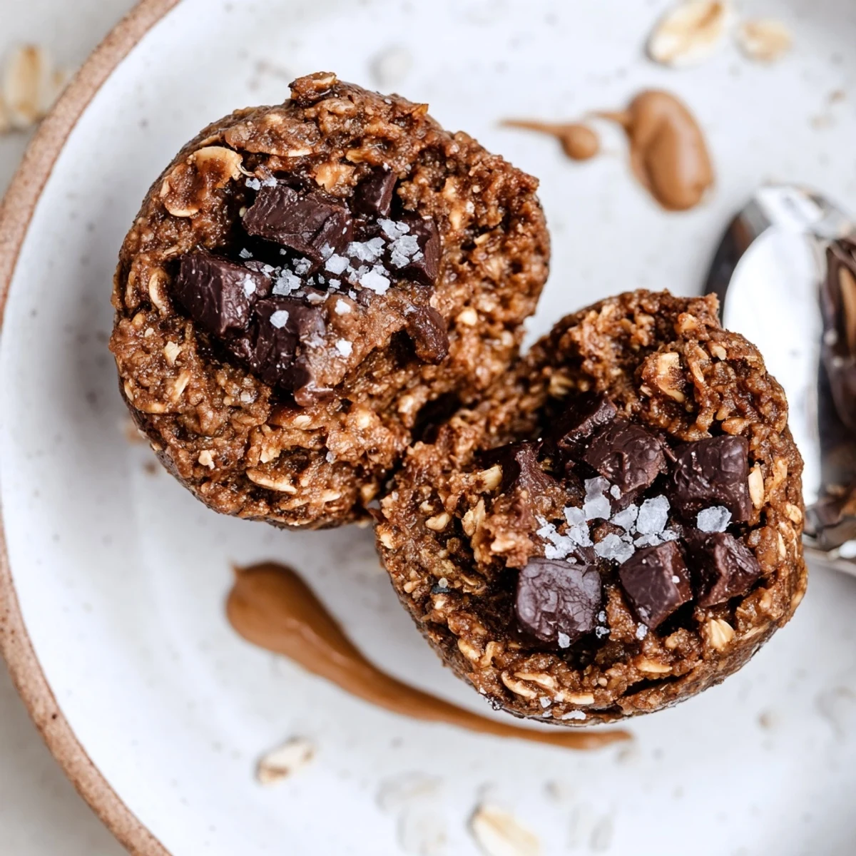 Snack-ready Brownie Protein Bites packed with oats, peanut butter aroma