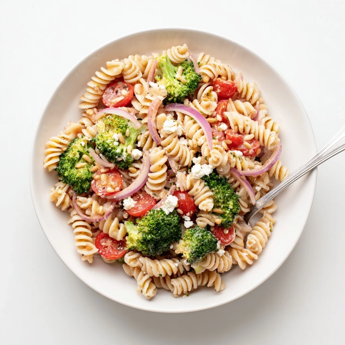 Broccoli Pasta Salad with crisp broccoli, al dente pasta, zesty lemon dressing