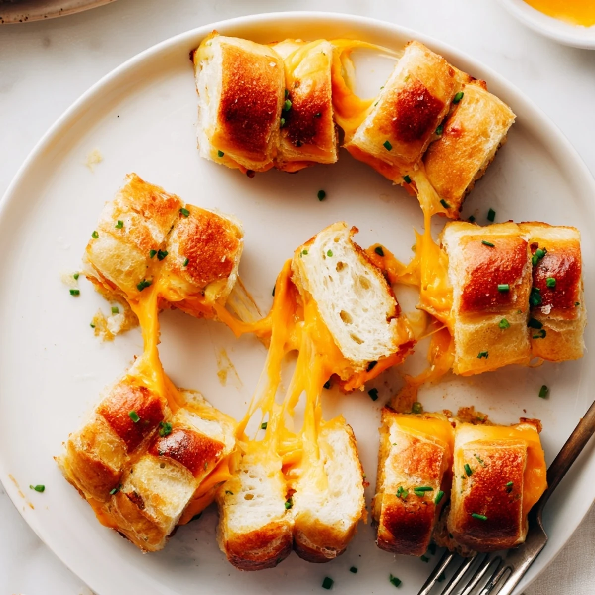 Mini Grilled Cheese Hawaiian Rolls with gooey cheddar and golden butter crust.