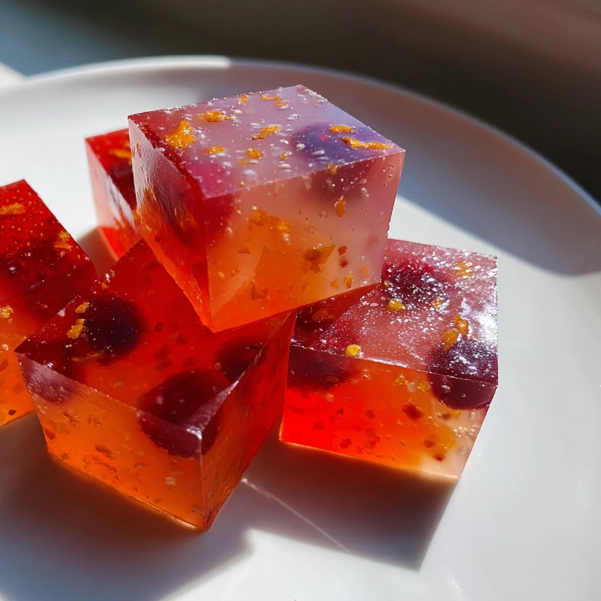 Chewy Collagen Fruit Jellies studded with fresh berries in silicone molds