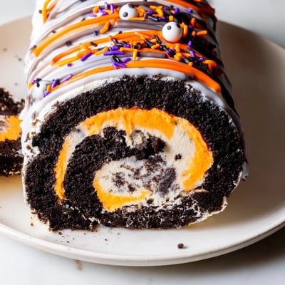 Halloween Oreo Roll No Bake