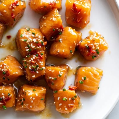 Hot Honey Salmon Bites